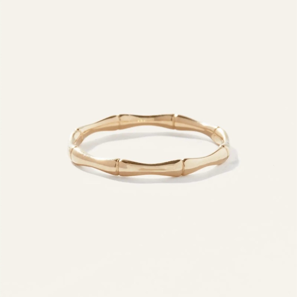 Quince 14K Gold Bamboo-Inspired Ring with Polished Finish